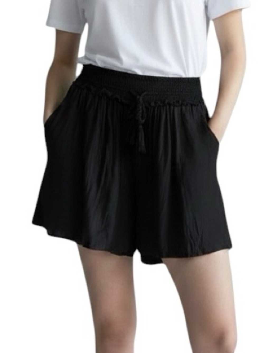 Wilfred flowy crinkle elastic waist drawstring shorts size M excellent condition